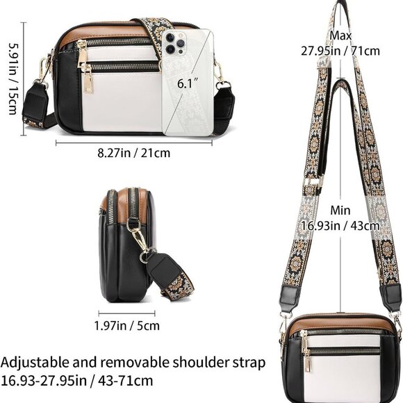 Crossbody Purses for Women Small Crossbody Bags Vegan Leather Trendy Shoulder Ha - Picture 3 of 7